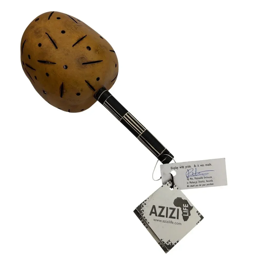 Azizi Life Handmade Rwanda Gourd Shaker Rattle Percussion Instrument - Picture 1 of 6